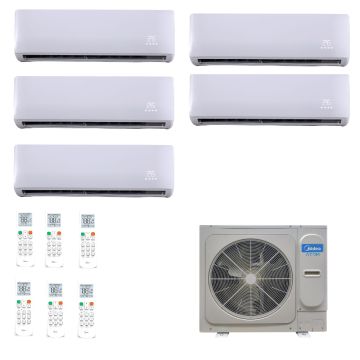 Ar Condicionado Multi Split Inverter Hi Wall Midea Atom 48000 BTUs (12000 + 4x 9000) Quente Frio - 220V