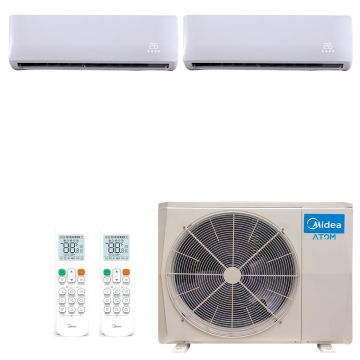 Ar Condicionado Multi Split Inverter Midea Atom 28000 BTUs (2x 9000 Hi Wall) Quente Frio - 220V